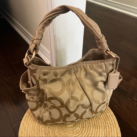 Coach Signature Canvas Leather handle Bag - Picture 10 of 13